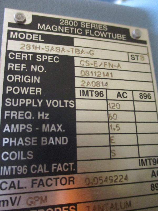 FOXBORO 281H-SABA-TBA-G 120V 1.5A 240PSI 350'F NSMP