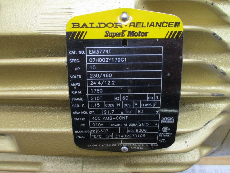 BALDOR EM3774T 230/460V 24.4/12.2A NSNP