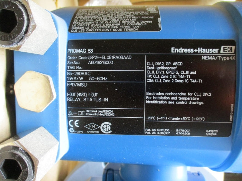 ENDRESS+HAUSER 53P2H-EL0B1RA0BAAD 85-260VAC 130'C/265'F 8" NSMP