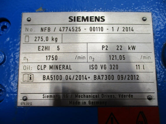 FLENDER SIEMENS NFB/4774525-00110-1/2014 NSMP