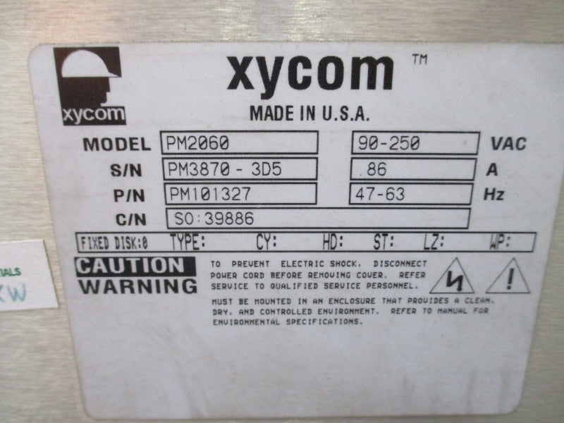 XYCOM PM2060 PM101327 90-250VAC .86A NSNP