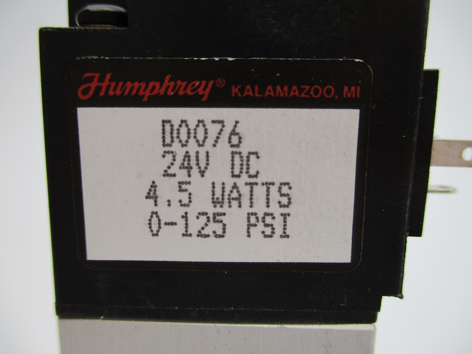 HUMPHREY D0076 24VDC 0-125PSI NSNP