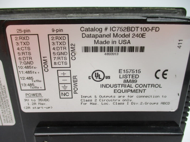GE FANUC IC752BDT100-FD 240E 9-35VDC 1.2A UNMP
