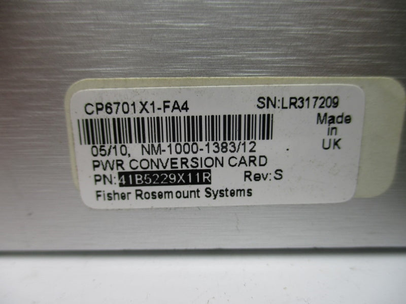 FISHER ROSEMOUNT CP6701X1-FA4 41B5229X11R REV. S NSNP