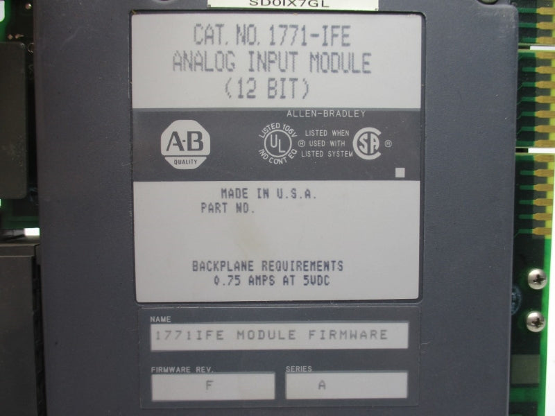 ALLEN BRADLEY 1771-IFE SER. A F/W F 5VDC 0.75A UNMP
