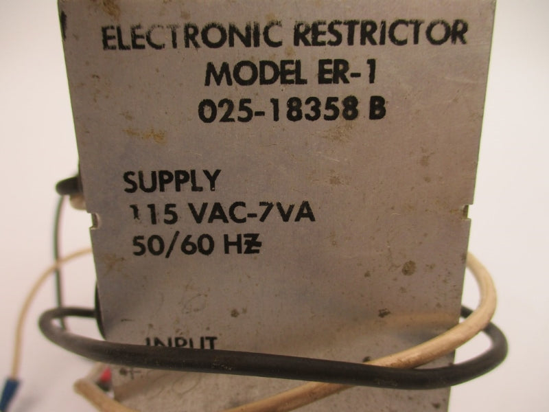 INDUSTRIAL MRO 025-18358B ER-1 115VAC UNMP