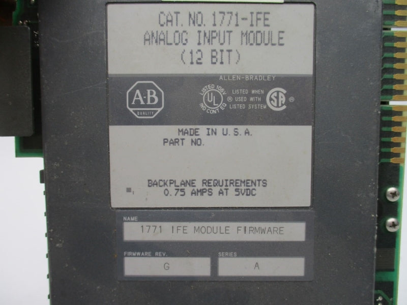 ALLEN BRADLEY 1771-IFE SER. A F/W G 5VDC 0.75A UNMP