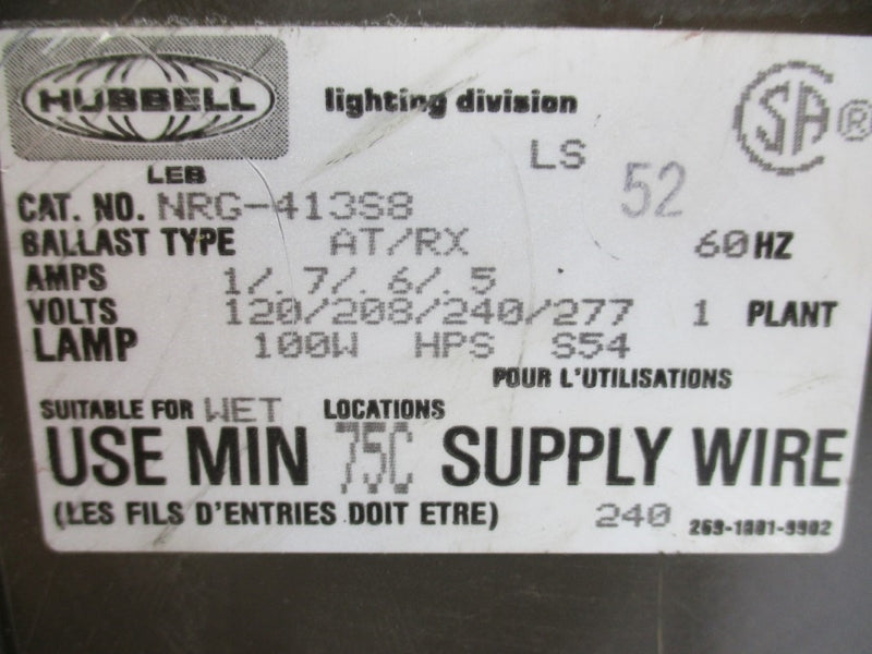 HUBBELL NRG-413S8 277V 1A (NO BULB) UNMP