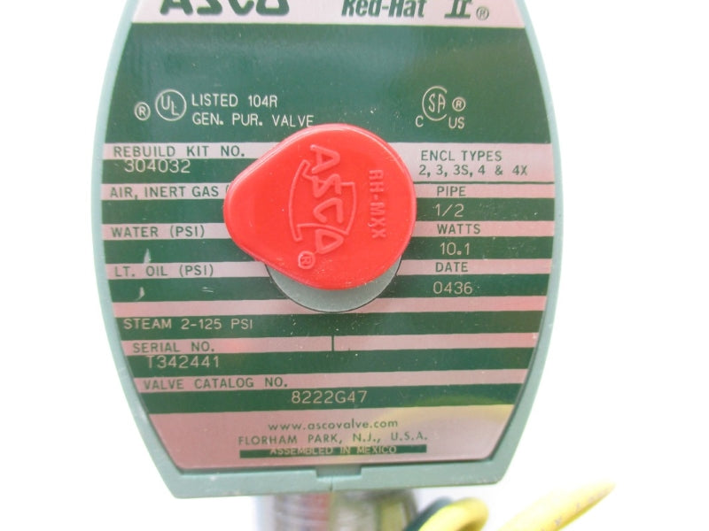 ASCO 8222G47 110/120V 2-125PSI 1/2" NSMP