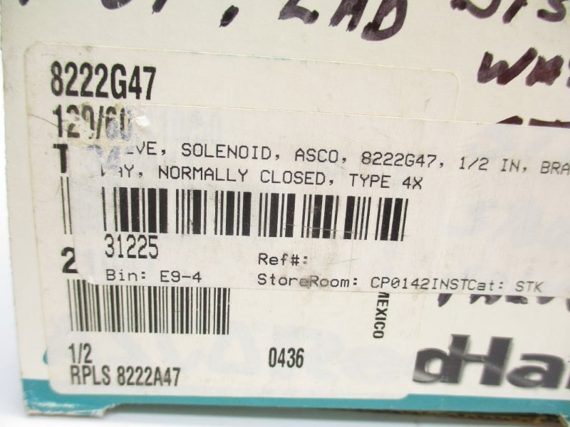 ASCO 8222G47 110/120V 2-125PSI 1/2" NSMP