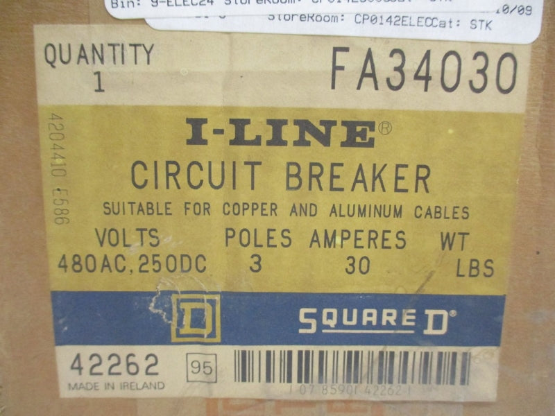 SQUARE D FA34030 480VAC 30A (BL/Y) NSMP