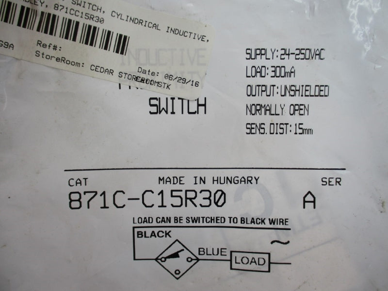 ALLEN BRADLEY 871C-C15R30 SER. A 24-250VAC NSMP