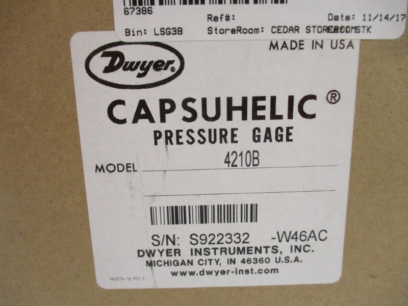 DWYER 4210B 500PSI NSMP