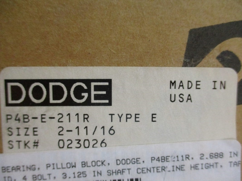 DODGE 023026 P4B-E-211R 2-11/16" NSMP