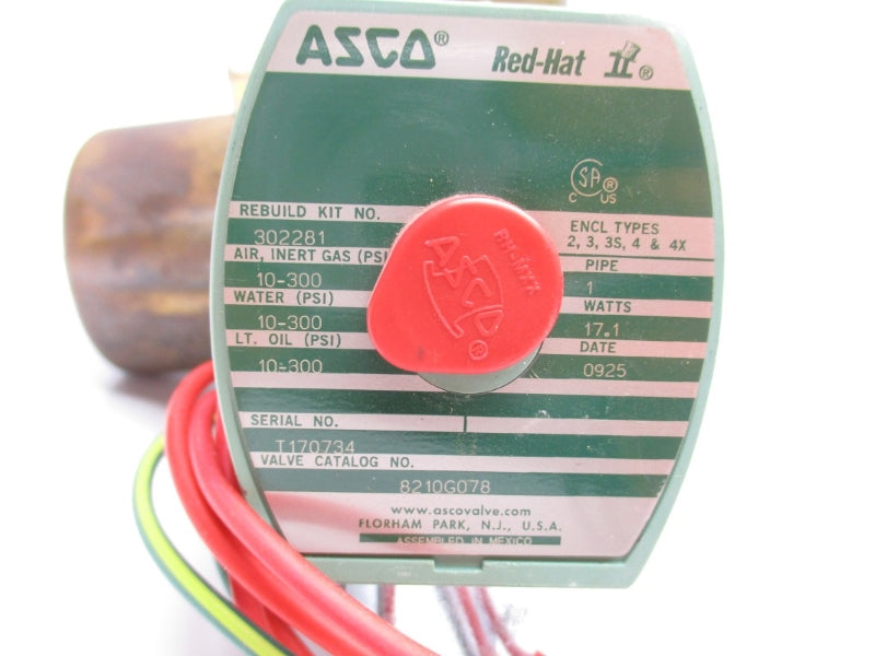 ASCO 8210G078 110/120V 10-300PSI 1" NSNP