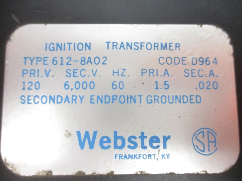 WEBSTER 612-8A02 120V 1.5A NSNP