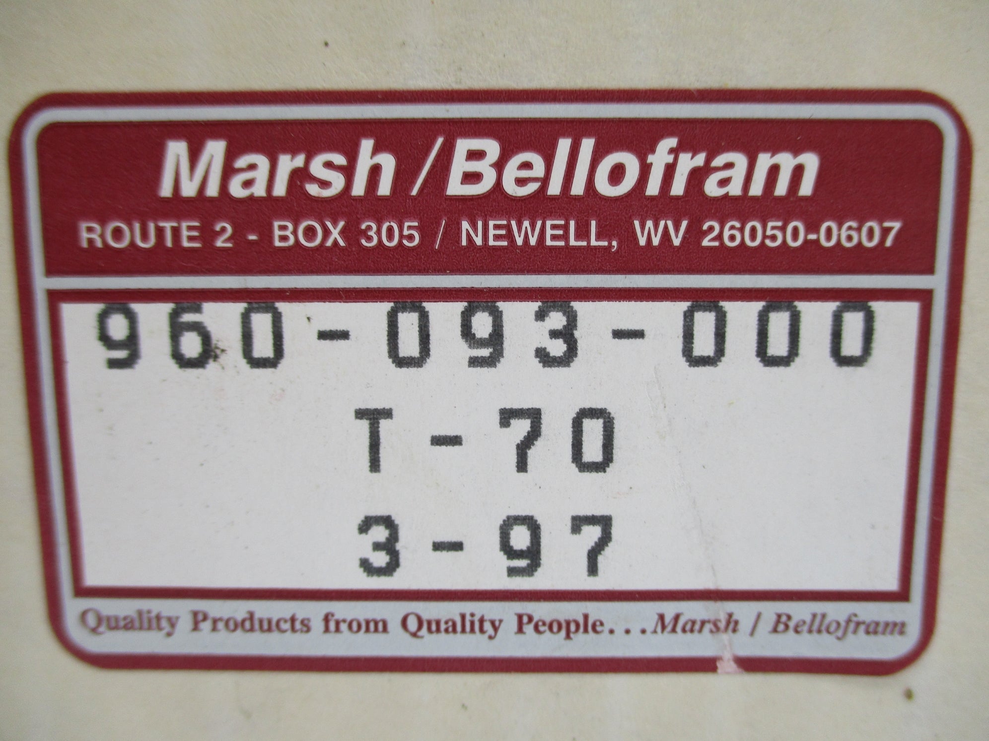 MARSH/BELLOFRAM 960-093-000 2-150PSIG NSMP