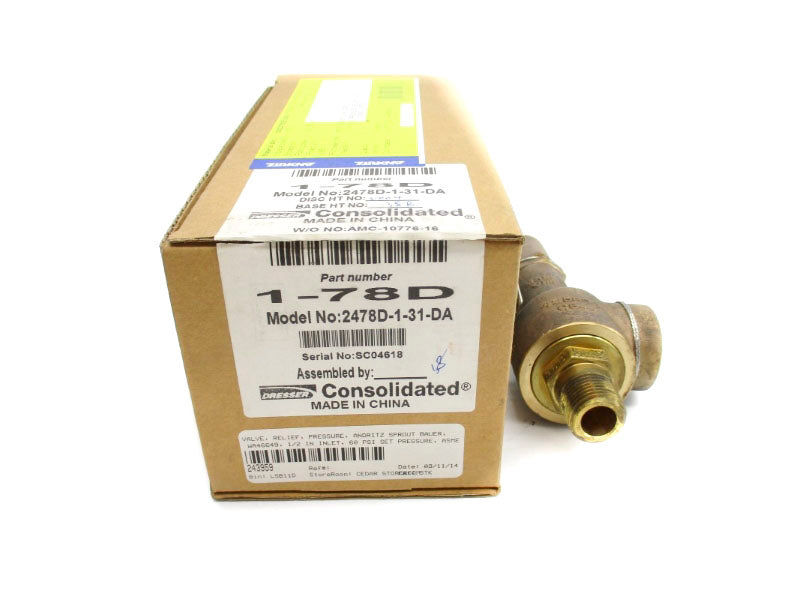 DRESSER 1-78D 2478D-1-31-DA 60PSI NSMP