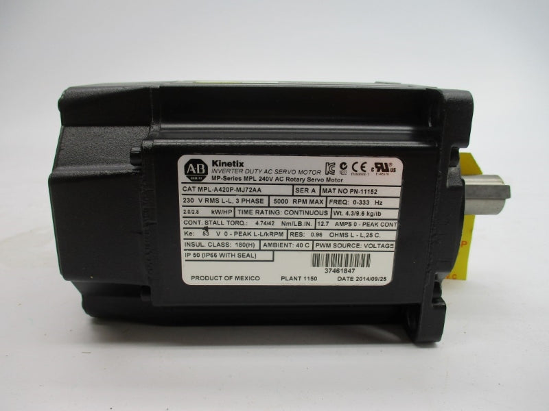 ALLEN BRADLEY MPL-A420P-MJ72AA SER. A 240VAC 12.7A NSMP