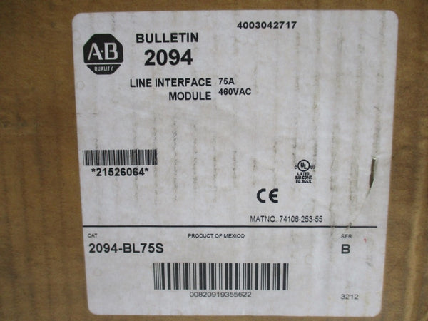 ALLEN BRADLEY 2094-BL75S SER. B 480VAC 75A NSMP