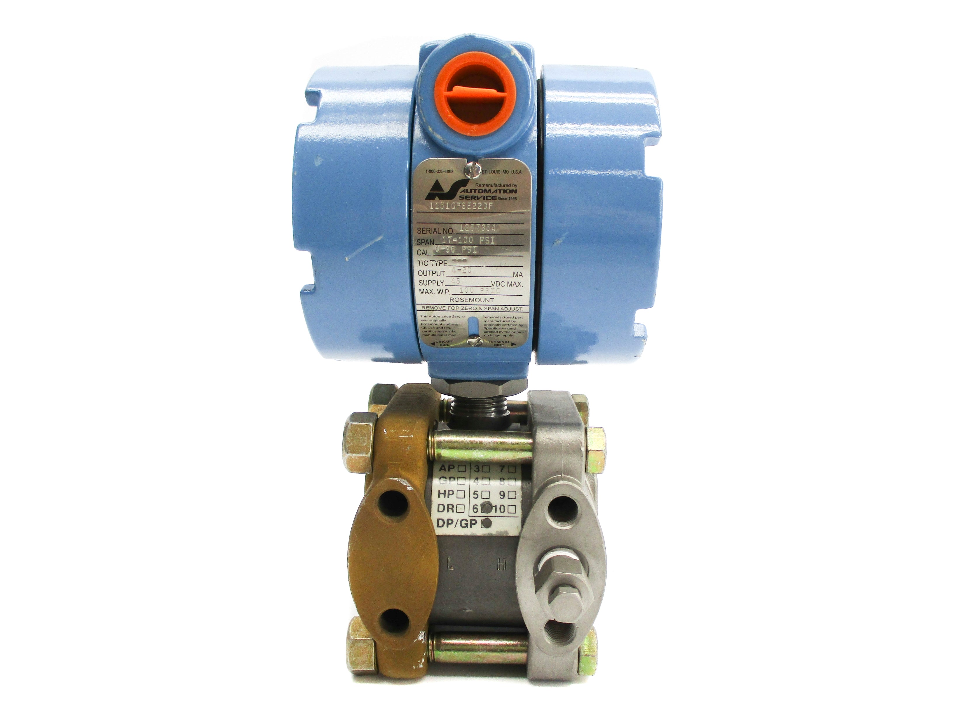 ROSEMOUNT 1151GP6E22DF 100PSIG NSNP