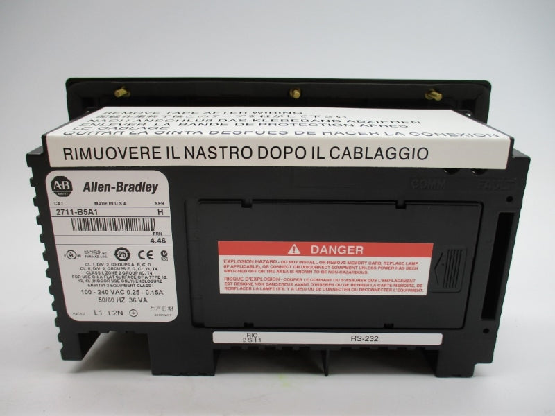 ALLEN BRADLEY 2711-B5A1 SER. H F/W 4.46 100-240VAC 0.25-0.15A NSMP