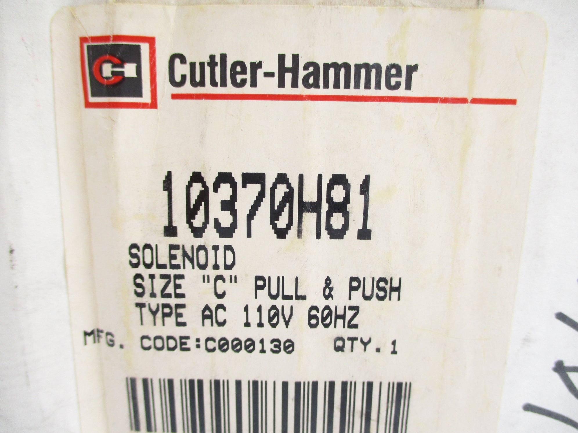 CUTLER HAMMER 10370H81 110VAC NSFS