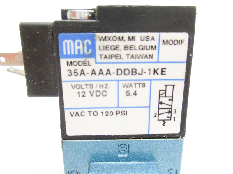 MAC 35A-AAA-DDBJ-1KE 12VDC 120PSI (AS PICTURED) NSNP