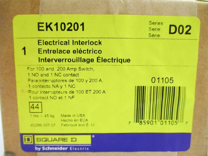 SQUARE D EK10201 SER. D02 100/200A NSFS