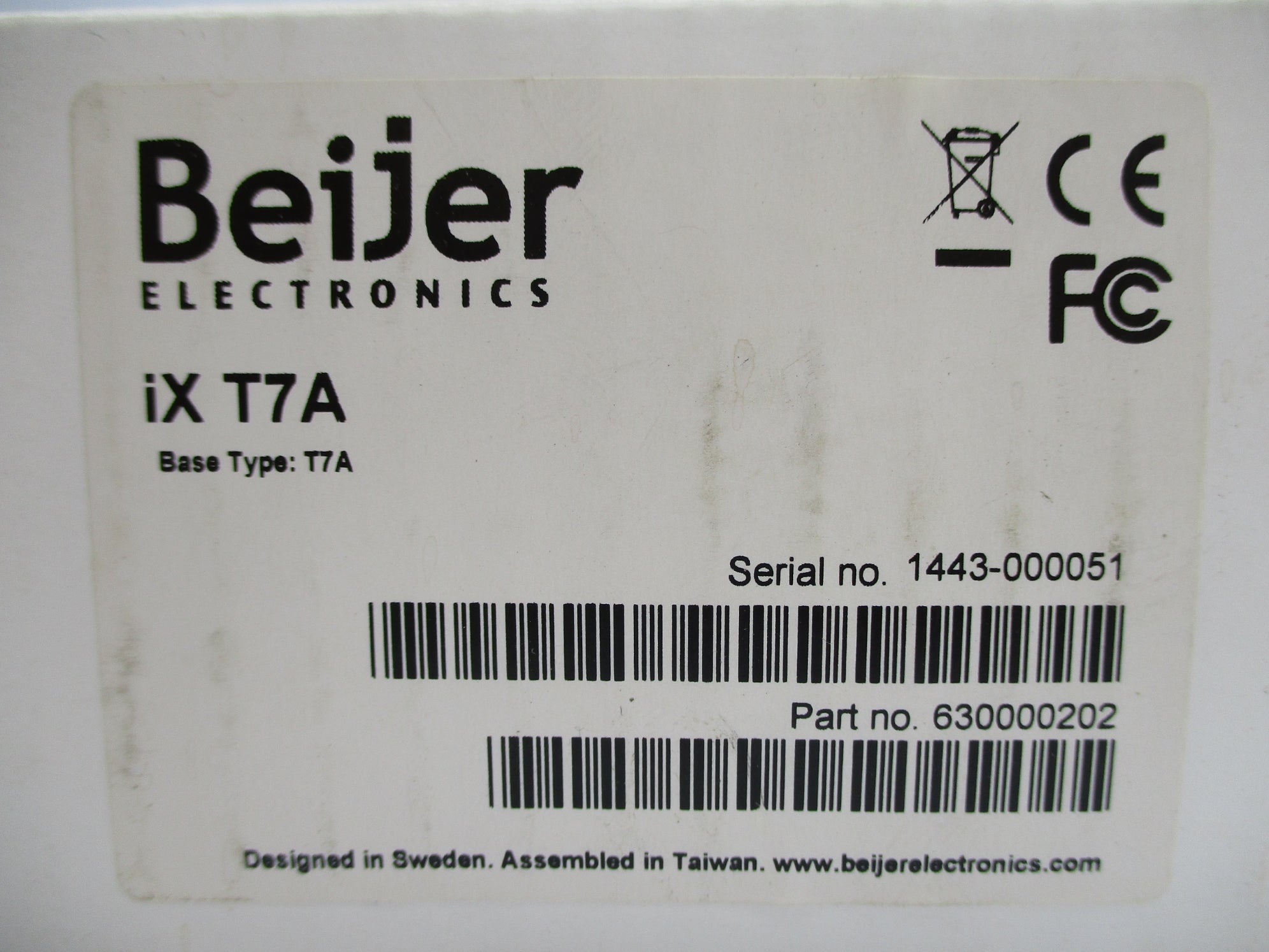 BEIJER ELECTRONICS IXT7A 630000202 NSMP