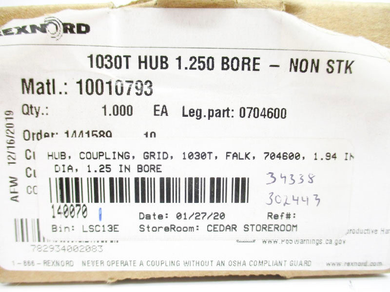 REXNORD 10010793 1030T 1.25" NSMP