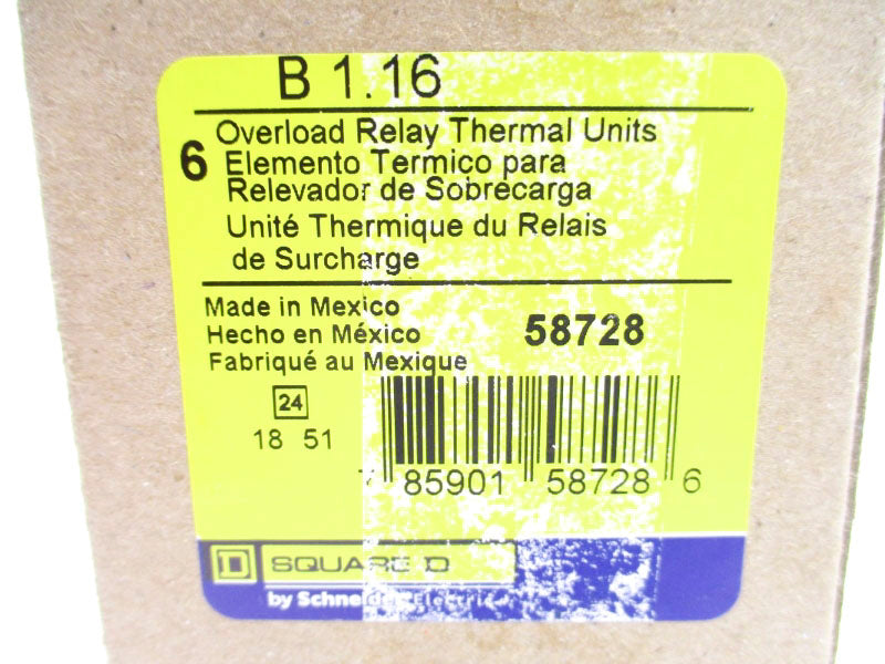 SQUARE D B1.16 (PKG OF 6) NSMP