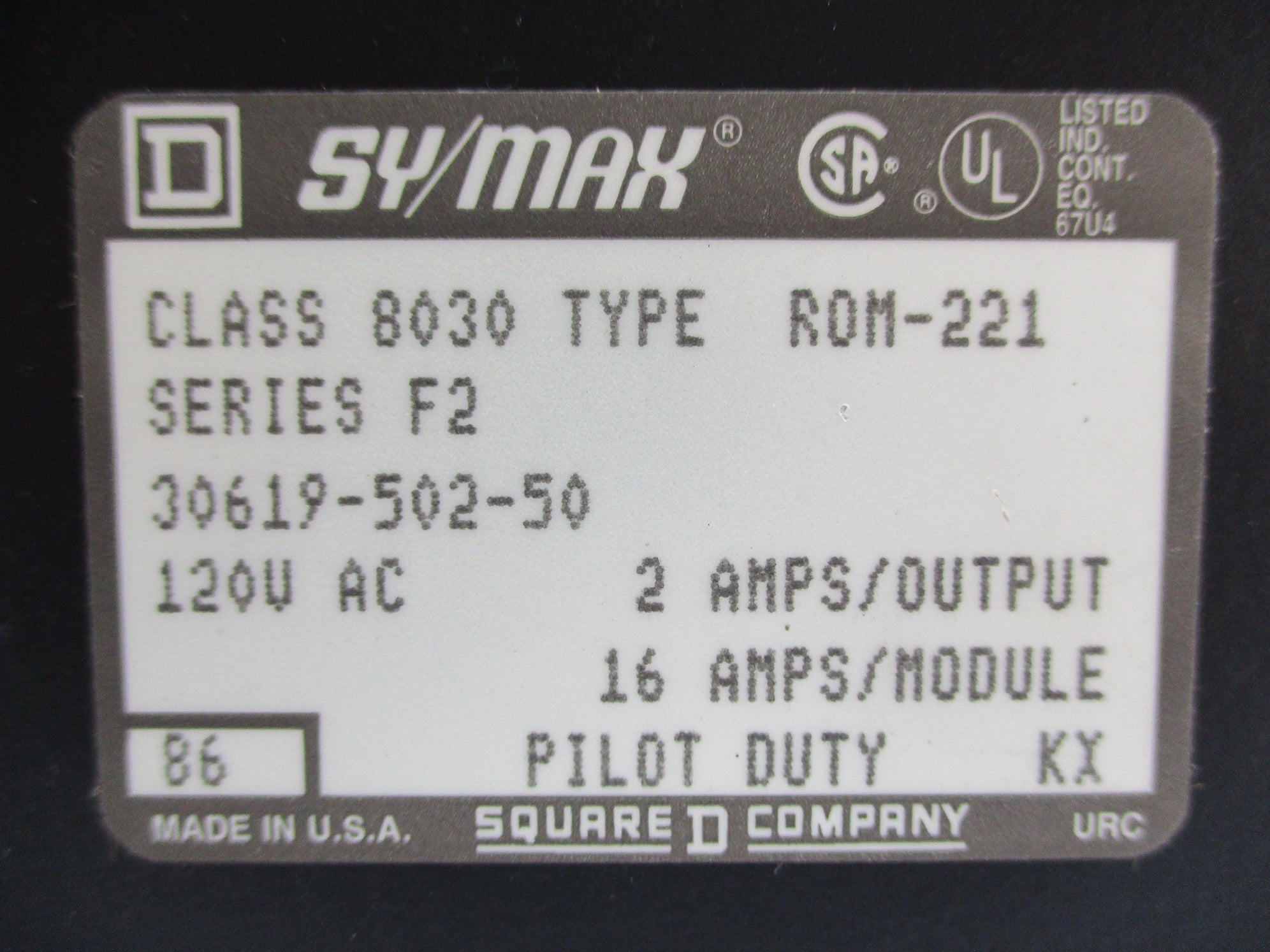 SQUARE D 8030ROM221 SER. F2 NSNP