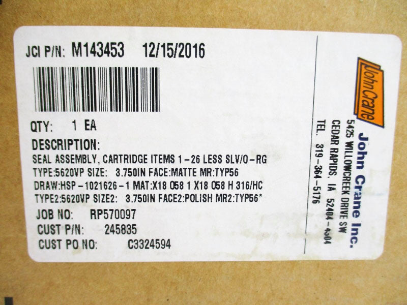 JOHN CRANE M143453 5620VP 3.750" NSMP