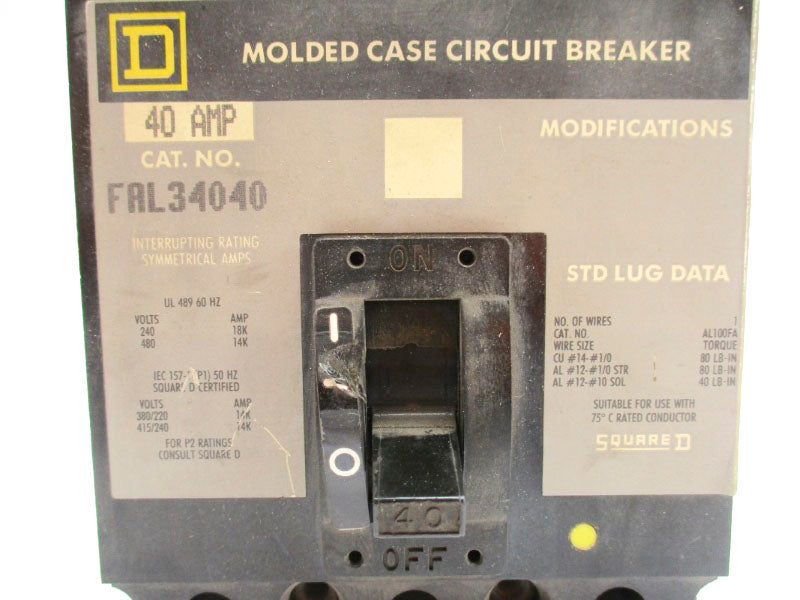 SQUARE D FAL34040 480V 40A UNMP