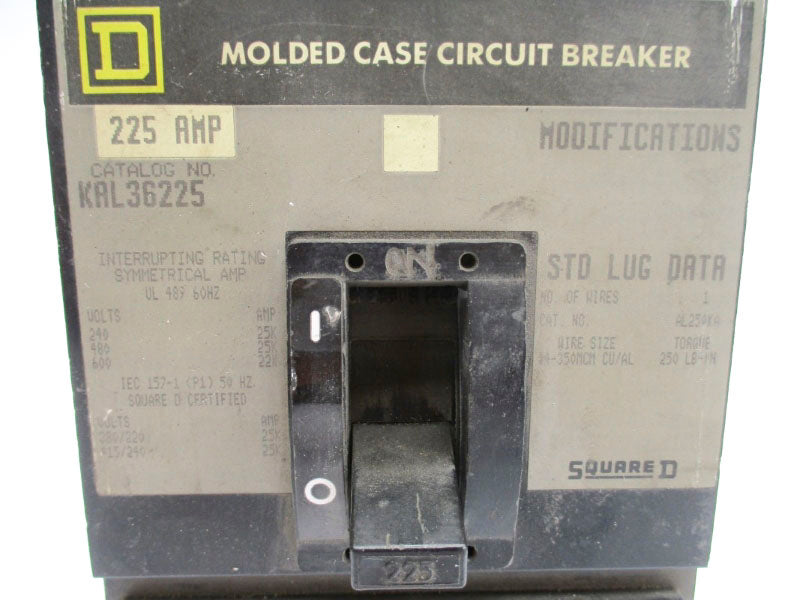 SQUARE D KAL36225 600V 225A UNMP
