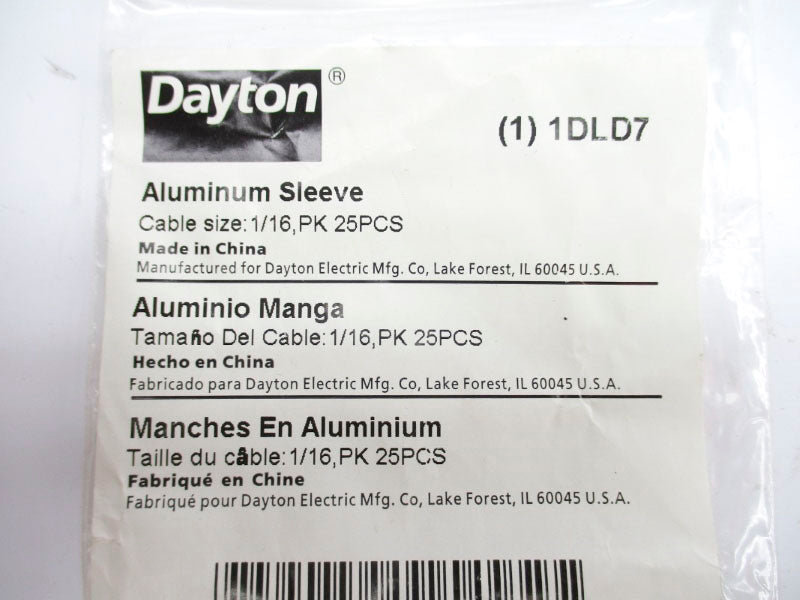 DAYTON 1DLD7 1/16" (PKG OF 25) NSMP