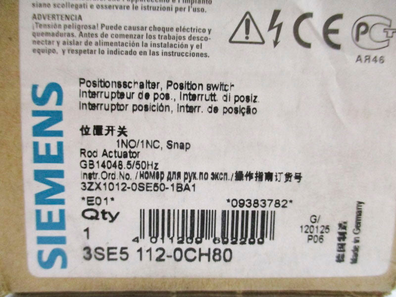 SIEMENS 3SE5112-0CH80 400V 3A NSMP