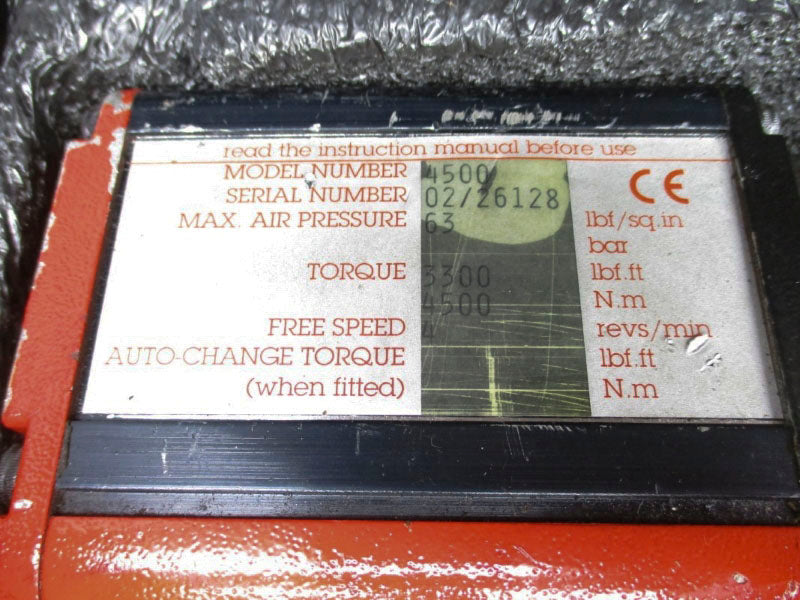 NORBAR TORQUE TOOLS 4500 63LBF/SQ.IN 3300LBF/FT 4REVS/MIN NSMP