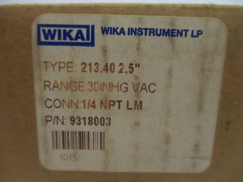 WIKA 9318003 213.40 -30INHG 2.5" NSMP