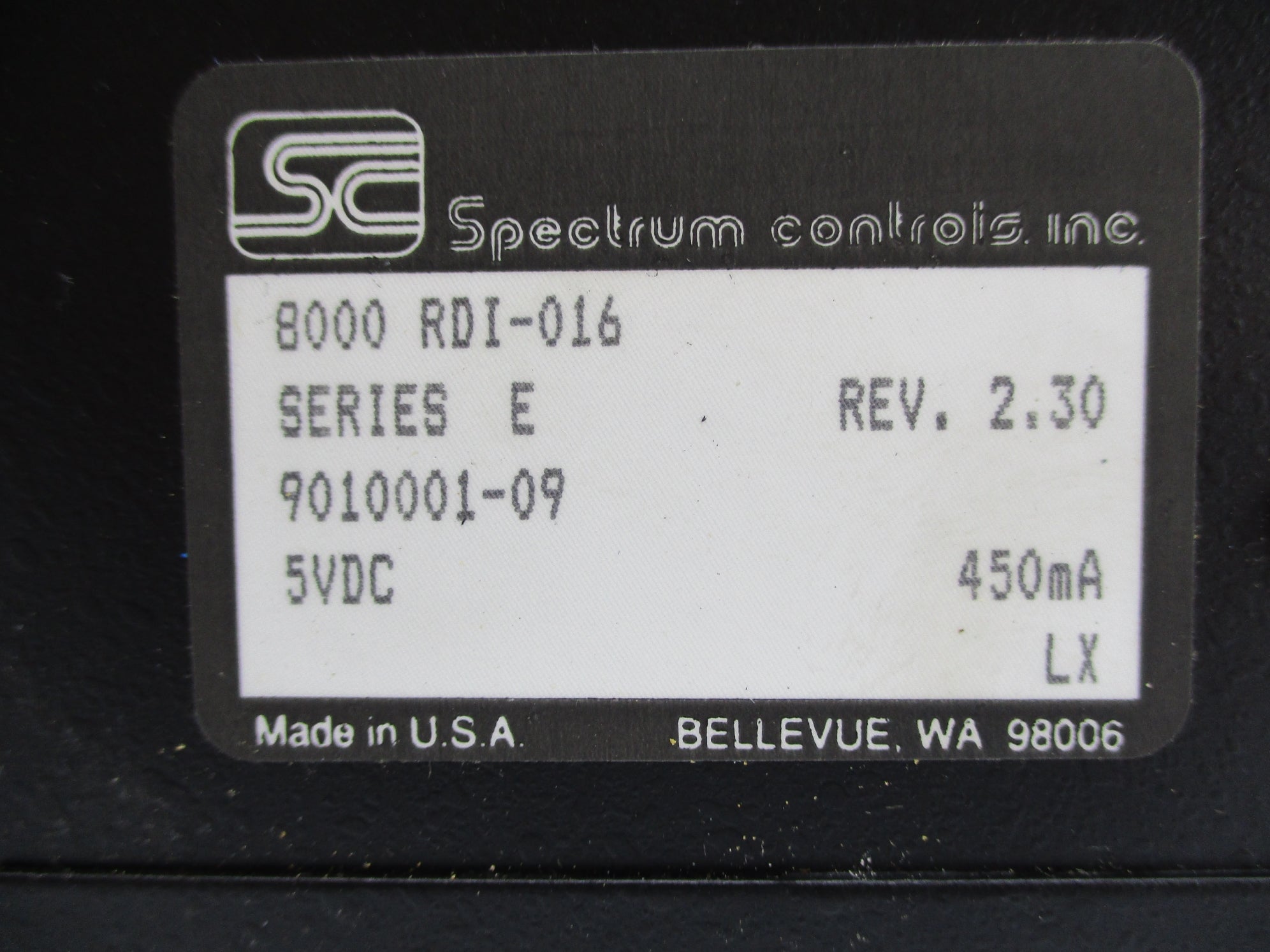 SPECTRUM CONTROLS 8000RDI016 SER. E UNMP