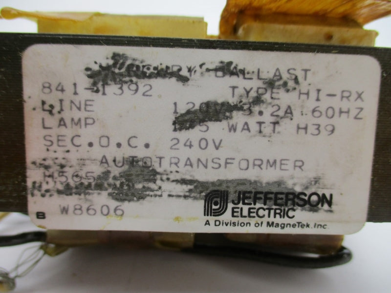 JEFFERSON ELECTRIC HI-RX 841-1392 120V 3.2A UNMP