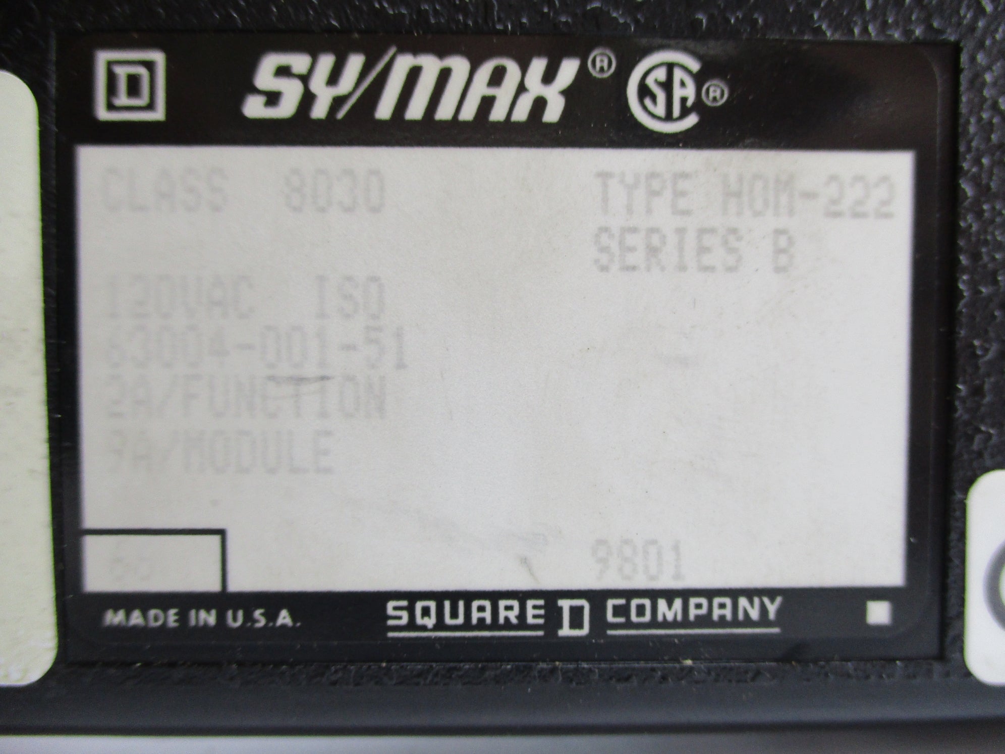 SQUARE D 8030HOM222 SER. B UNMP