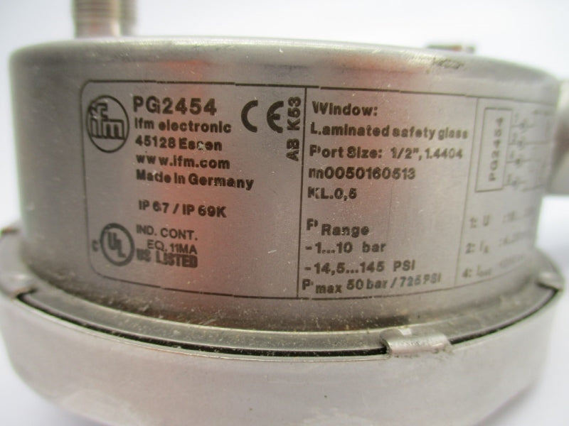 IFM EFECTOR PG2454 18-32V 14.5-145PSI 1/2" NSNP