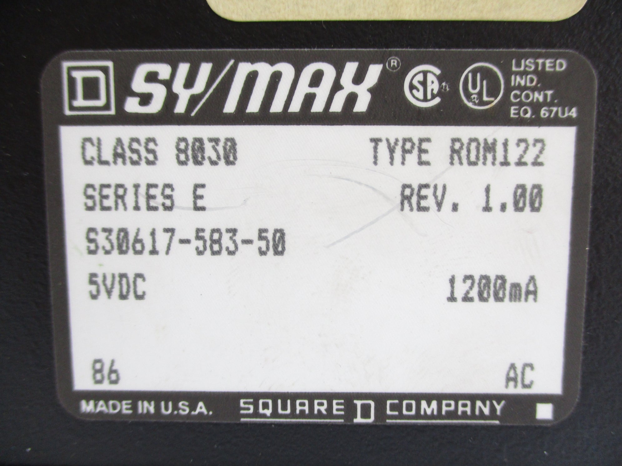 SQUARE D 8030ROM122 SER. E NSNP