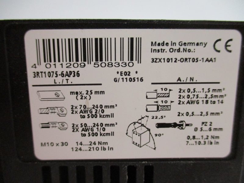 SIEMENS 3RT1075-6AP36 1000V 430A NSNP