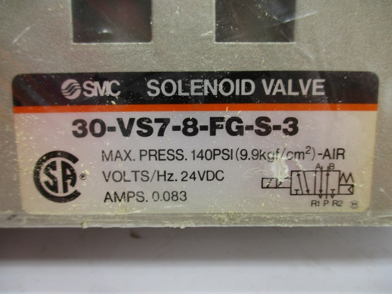 SMC 30-VS7-8-FG-S-3 24VDC 0.083A 140PSI NSMP