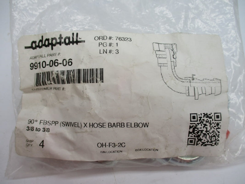ADAPTALL 9910-06-06 3/8" (PKG OF 4) NSMP