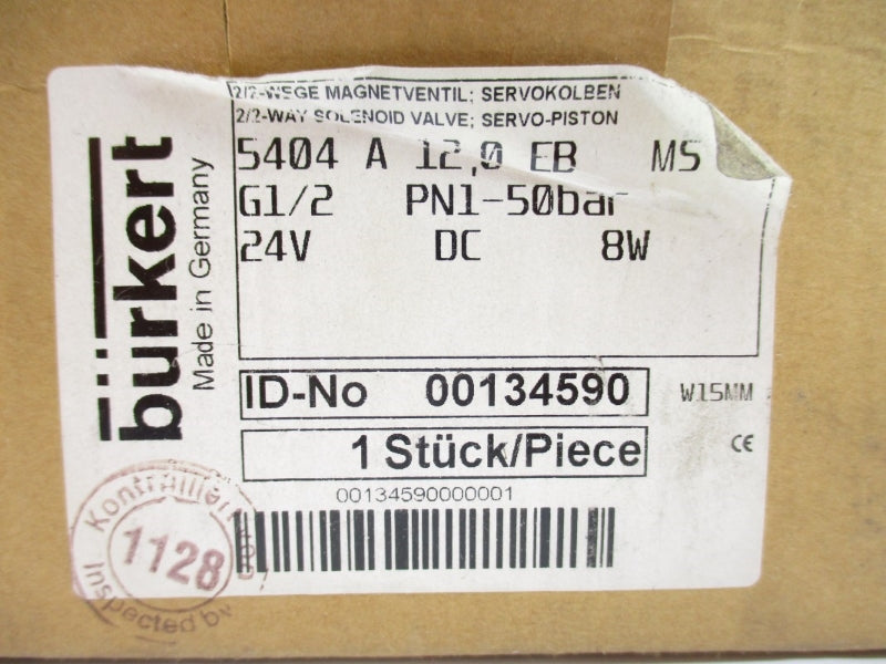 BURKERT 00134590 5404 24VDC NSMP
