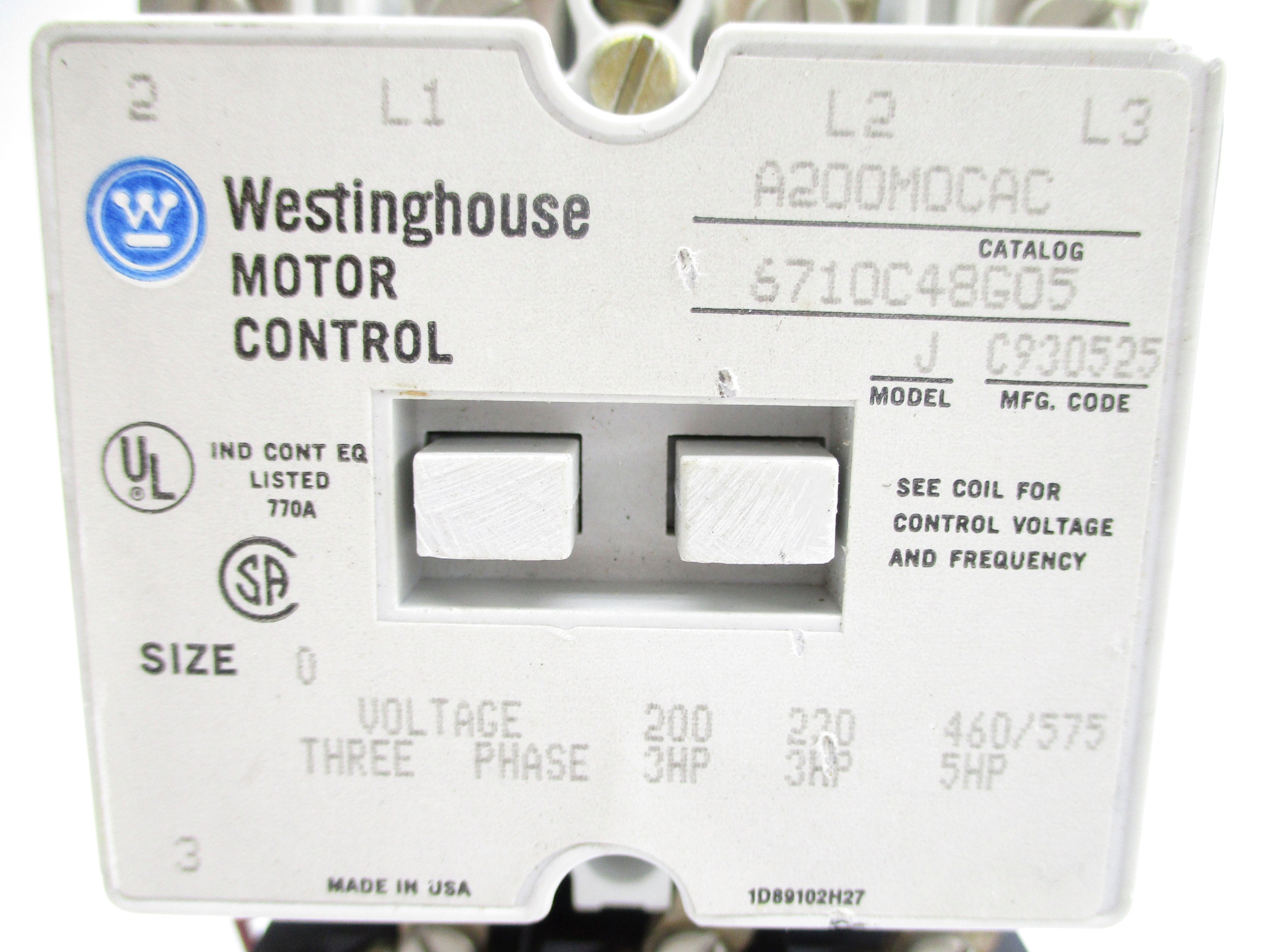WESTINGHOUSE A200M0CAC 200-575V NSNP